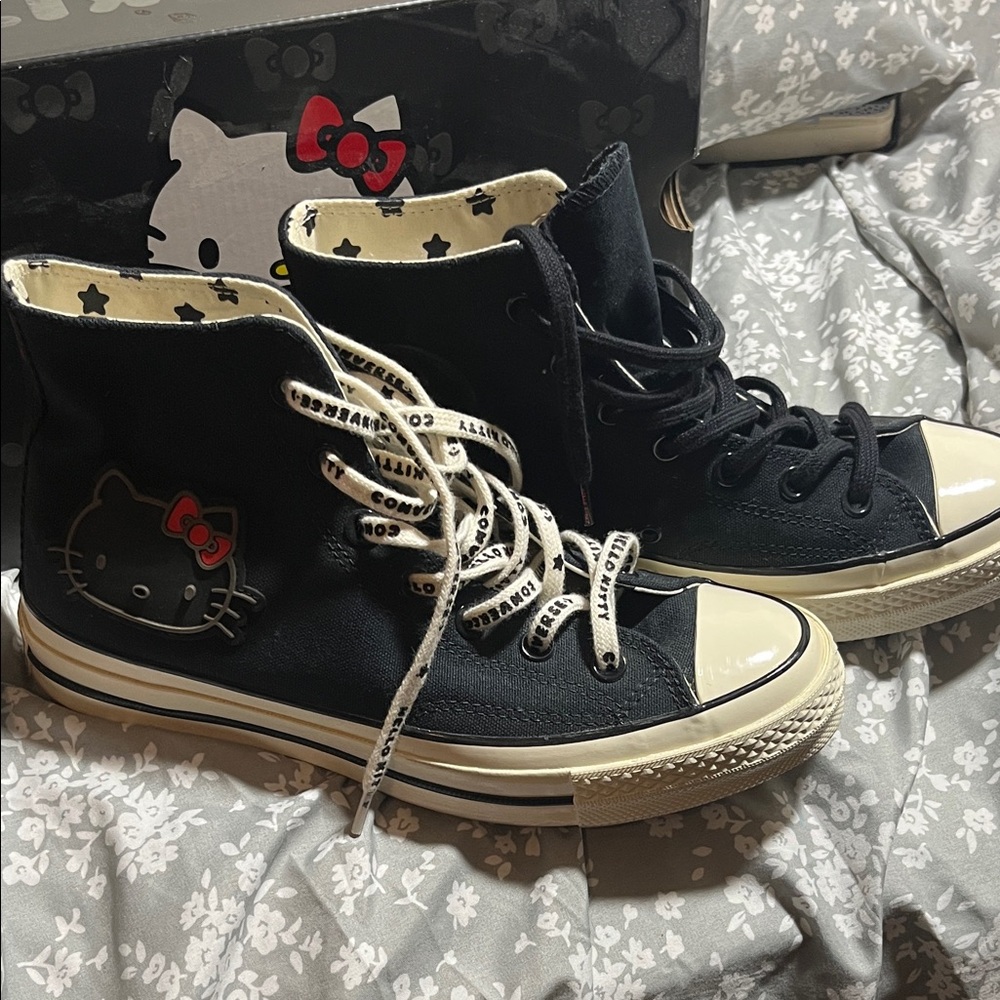 Converse Black and Cream Hello Kitty High-Tops - Picture 2 of 8